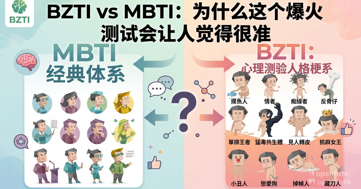 BZTI, SBTI, MBTI의 삼자 비교